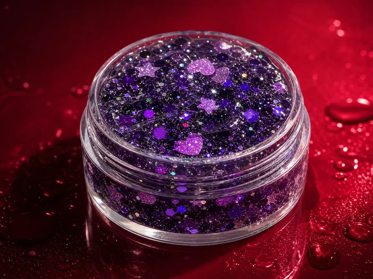 Midnight Confetti aloe glitter gel