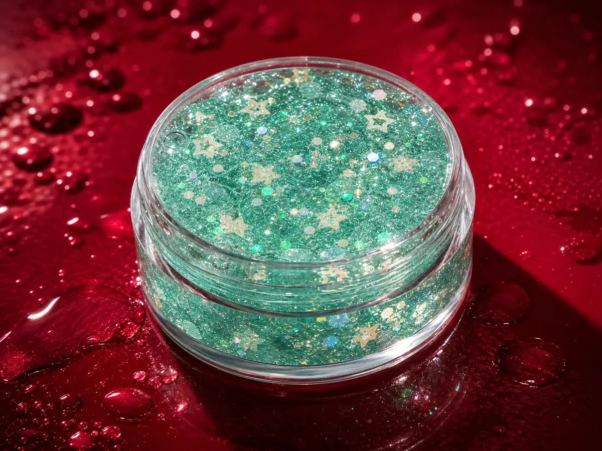 Mint Static aloe glitter gel