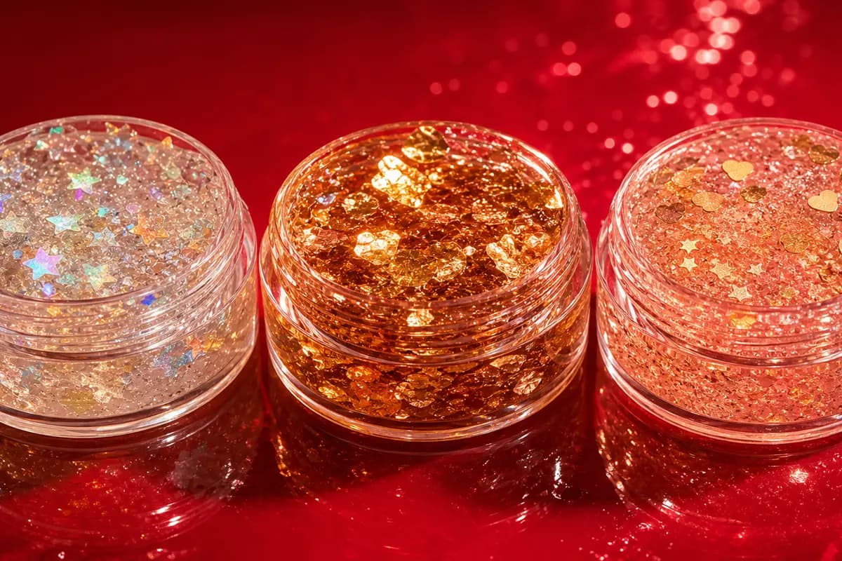 Warm trio aloe glitter gel jars